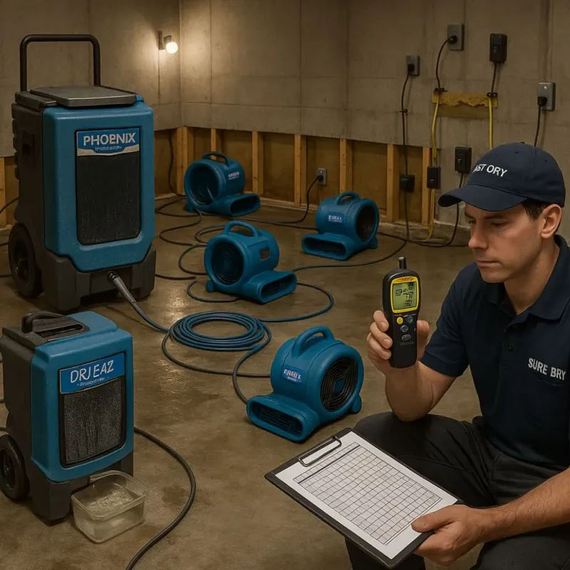 Structural Drying and Dehumidification process in Williamsport, IN